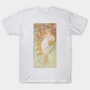 Four Seasons by Mucha, Spring T-Shirt